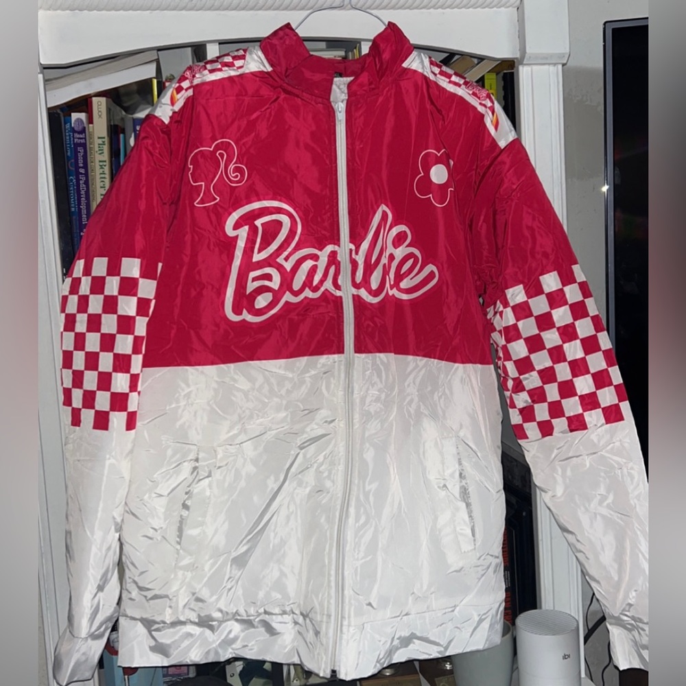 hot pink barbie race car jacket!